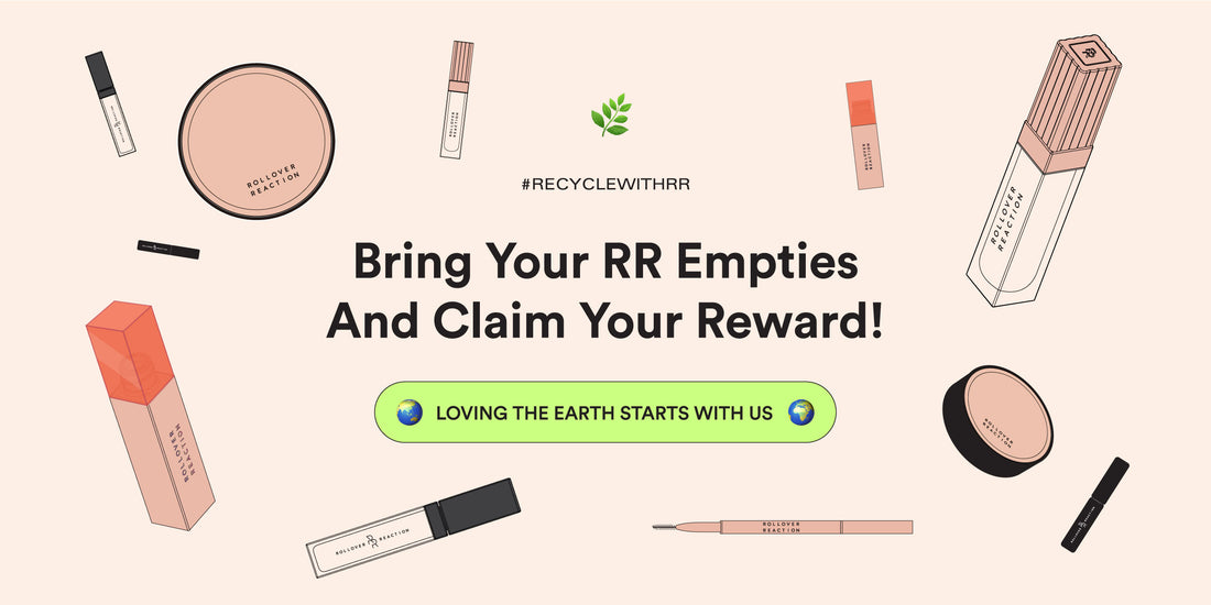 rollover reaction, rollover, recycle, recycling program, sustainable, sustainability, makeup waste, fuss free beauty